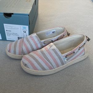 TOMS Youth Bimini Salmon Woven Stripe Shoe